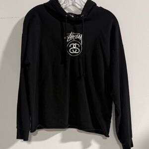 Stussy Black Hoodie with White Logo